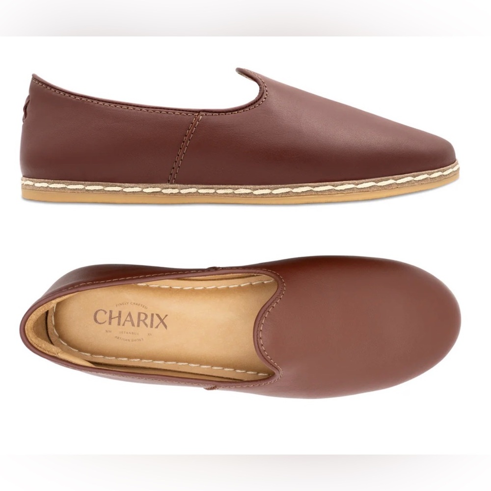 NEW Charix Cognac Leather Slip-On Espadrille size 6
